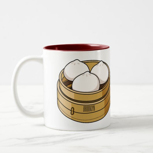 Afbeelding dim sum cartoon tweekleurige koffiemok (Links)
