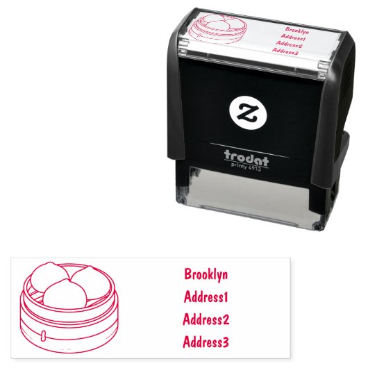 Afbeelding dim sum cartoon zelfinktende stempel (In situ)