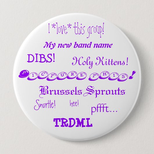 Afbeelding dit! knoop ronde button 4,0 cm (Voorkant)