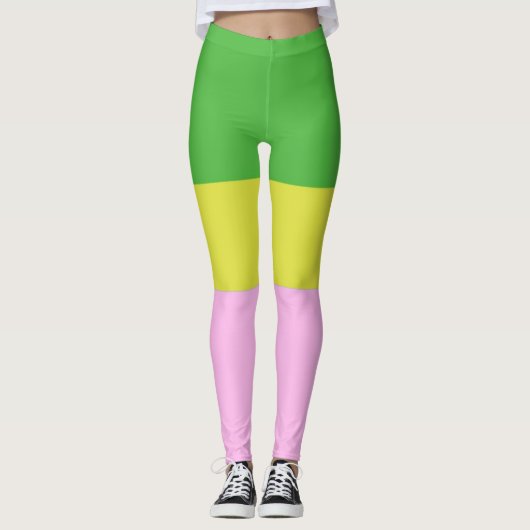 afbeelding drie kleuren kunst leggings (Voorkant)