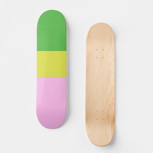afbeelding drie kleuren kunst persoonlijk skateboard (Voorkant)
