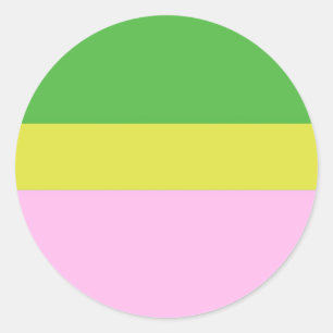 afbeelding drie kleuren kunst ronde sticker