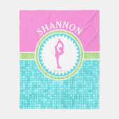 Afbeelding driepuntskleur met Aqua Tile Fleece Deken (Voorkant)