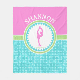 Afbeelding driepuntskleur met Aqua Tile Fleece Deken