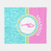 Afbeelding driepuntskleur met Aqua Tile Fleece Deken (Voorkant (Horizontaal))