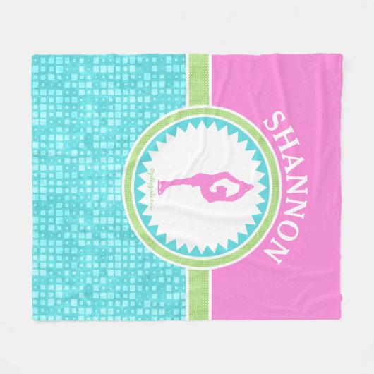 Afbeelding driepuntskleur met Aqua Tile Fleece Deken (Voorkant (Horizontaal))