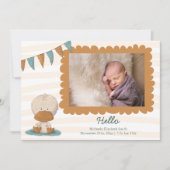 Afbeelding Duck met Baby Foto Lijst Birth Aankondiging (Voorkant)