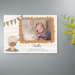 Afbeelding Duck met Baby Foto Lijst Birth Aankondiging