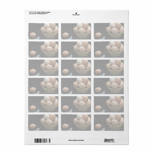 Afbeelding eieren in een kom etiket (Full Sheet)