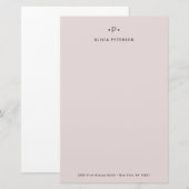 Afbeelding en minimumaantal monogram | Blush Briefpapier (Voorkant / Achterkant)