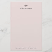 Afbeelding en minimumaantal monogram | Blush Briefpapier (Voorkant)