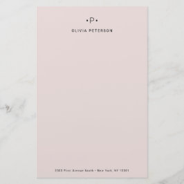 Afbeelding en minimumaantal monogram | Blush Briefpapier