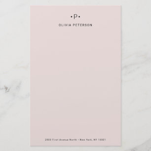 Afbeelding en minimumaantal monogram   Blush Briefpapier