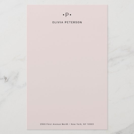Afbeelding en minimumaantal monogram | Blush Briefpapier (Voorkant)