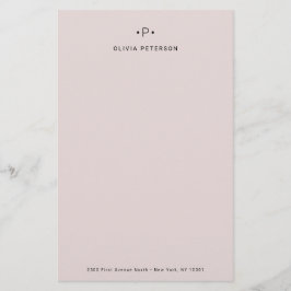 Afbeelding en minimumaantal monogram | Blush Briefpapier