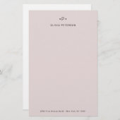 Afbeelding en minimumaantal monogram | Blush Briefpapier (Voorkant / Achterkant)