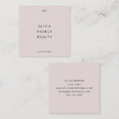 Afbeelding en minimumaantal monogram | Blush Vierkante Visitekaartje (Voorkant / Achterkant)