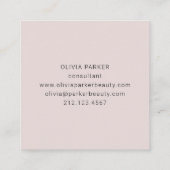 Afbeelding en minimumaantal monogram | Blush Vierkante Visitekaartje (Achterkant)