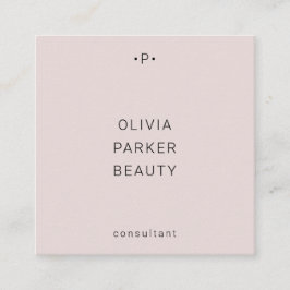 Afbeelding en minimumaantal monogram | Blush Vierkante Visitekaartje