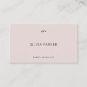 Afbeelding en minimumaantal monogram | Blush Visitekaartje (Voorkant)