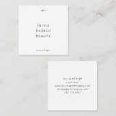 Afbeelding en minimumaantal monogram | Zwart-wit Vierkante Visitekaartje (Voorkant / Achterkant)