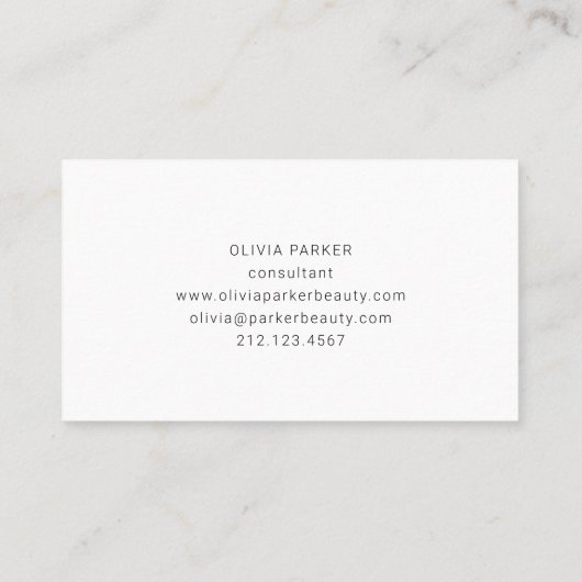 Afbeelding en minimumaantal monogram | Zwart-wit Visitekaartje (Achterkant)