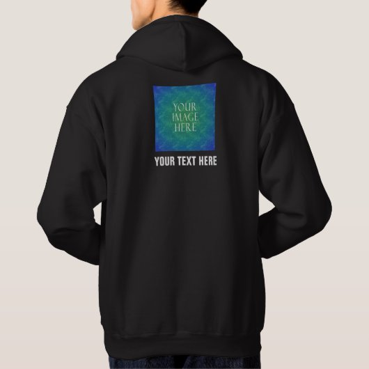 Afbeelding en tekst terug ontwerp hoodie (Achterkant)