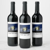 Afbeelding en tekstfles wijn etiket (Flessen)