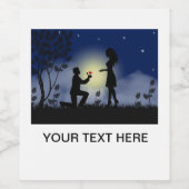 Afbeelding en tekstfles wijn etiket (Enkel label)