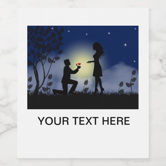 Afbeelding en tekstfles wijn etiket (Enkel label)