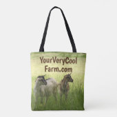 Afbeelding en URL van uw Boerderij op Tote Bag (Achterkant)