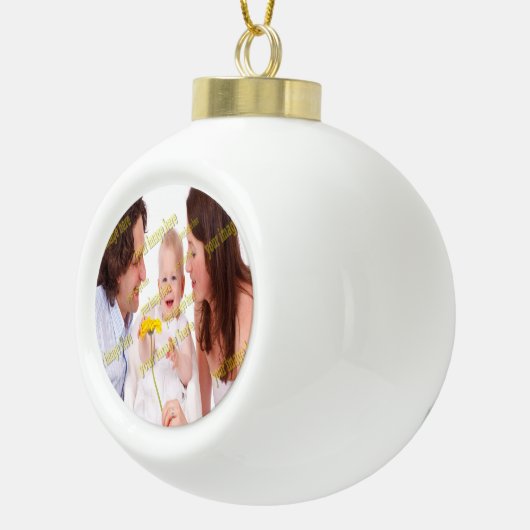 Afbeelding Familiefoto ✨ Mooie Custom Keramische Bal Ornament (Rechts)