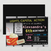 AFBEELDING FILM VERJAARDAGSFEESTUITNODIGING KAART (Voorkant / Achterkant)