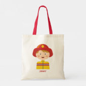 Afbeelding Fireman Firefighter Cartoon Tote Bag (Achterkant)