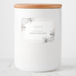 Afbeelding Floral Lilies Bridesmaid Candle Label Voedselcontainer Etiket