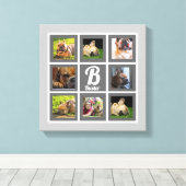afbeelding foto collage monogram grijs en wit canvas afdruk (Insitu (Houten vloer))