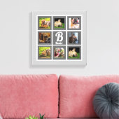 afbeelding foto collage monogram grijs en wit canvas afdruk (Insitu (Woonkamer))