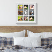 afbeelding foto collage monogram grijs en wit canvas afdruk (Insitu (Slaapkamer))
