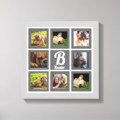 afbeelding foto collage monogram grijs en wit canvas afdruk (Voorkant)