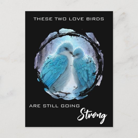 *~* Afbeelding  FOTO  Liefdes Vogels AP54 Verjaard Briefkaart (Voorkant)