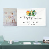 Afbeelding Foto Safari First Birthday Banderole Spandoek (Beurs)