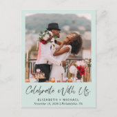 Afbeelding foto van Mint Weddenschap Uitnodiging Briefkaart (Voorkant)