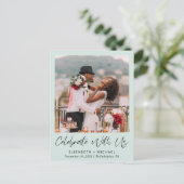 Afbeelding foto van Mint Weddenschap Uitnodiging Briefkaart (Staand voorkant)