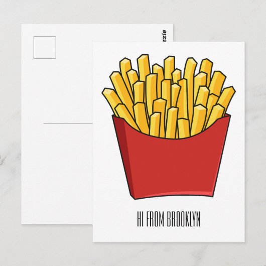 Afbeelding Franse friet cartoon Briefkaart (Voorkant / Achterkant)