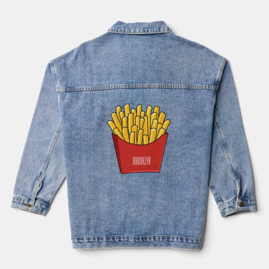 Afbeelding Franse friet cartoon Denim Jacket (Achterkant)