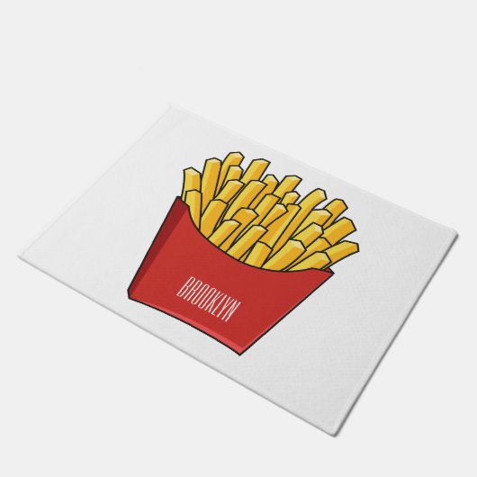 Afbeelding Franse friet cartoon Deurmat (Schuin)