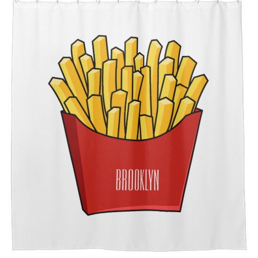 Afbeelding Franse friet cartoon Douchegordijn (Voorkant)