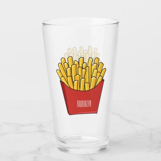 Afbeelding Franse friet cartoon Glas (Achterkant)