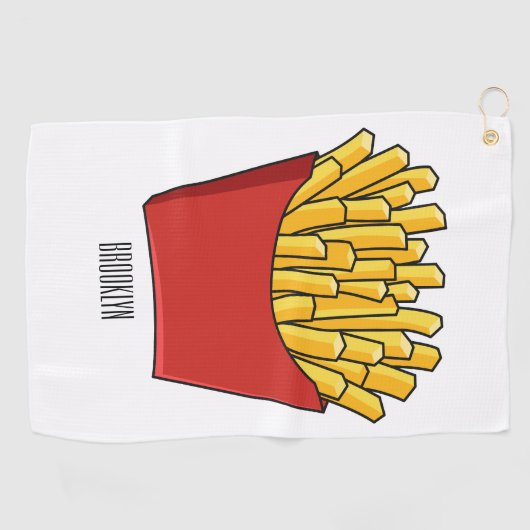 Afbeelding Franse friet cartoon Golfhanddoek (Horizontaal)