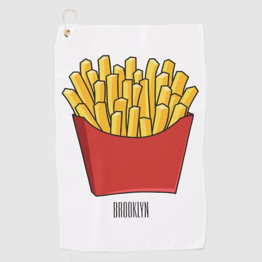 Afbeelding Franse friet cartoon Golfhanddoek (Voorkant)